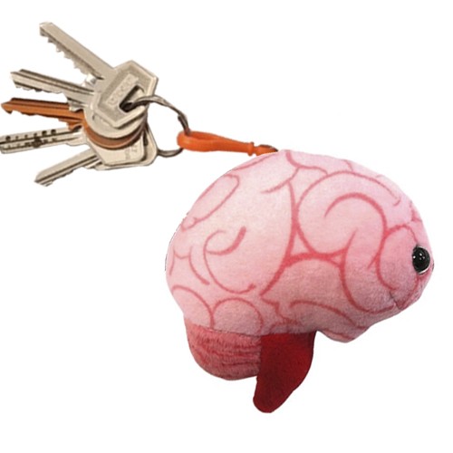 Giantmicrobe Keychain - Brain-zoom-