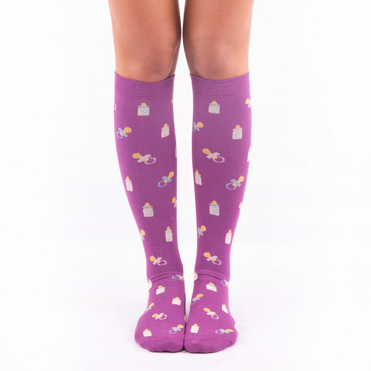 Calcetines compresivos estampado maternidad – vista fronta