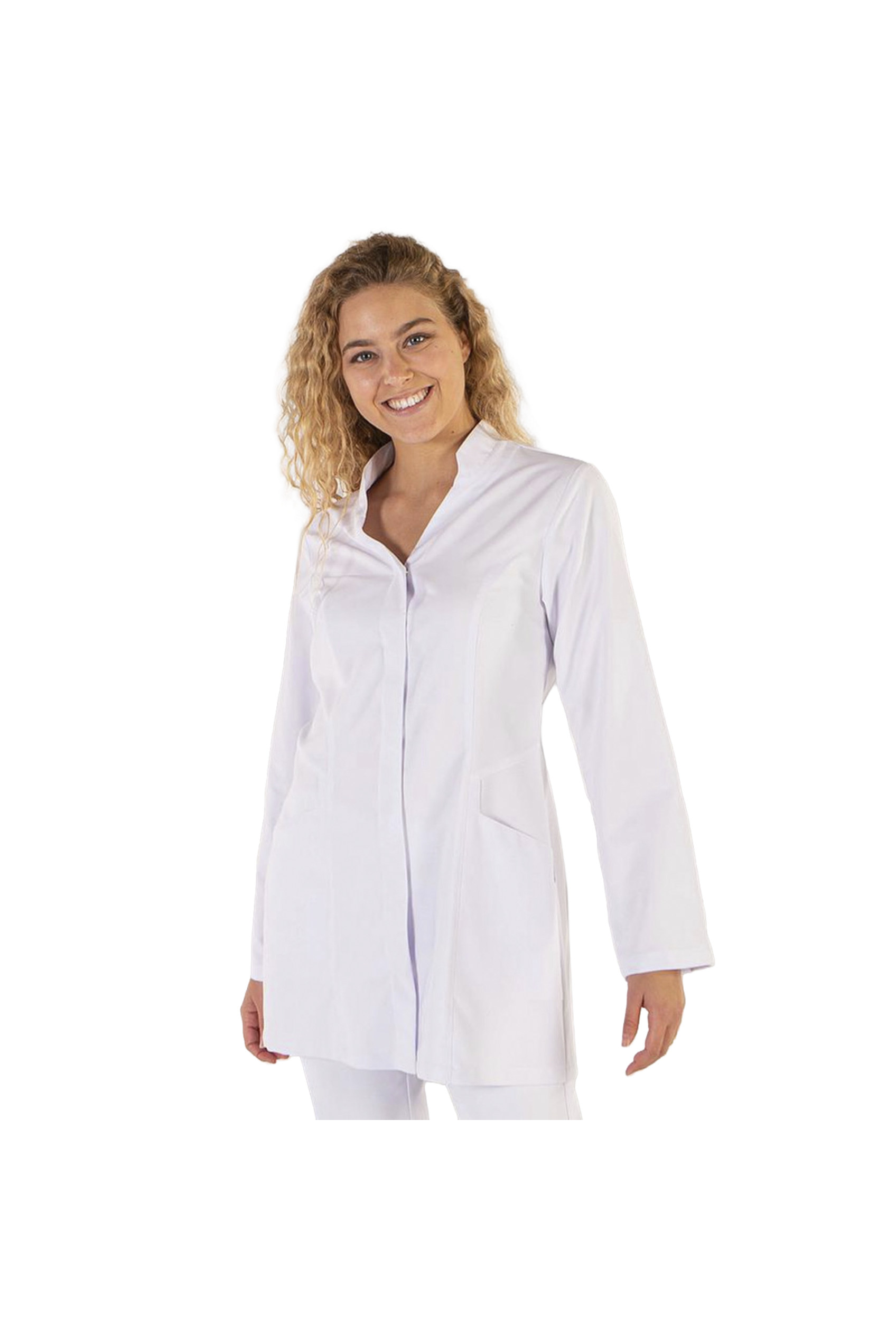 Bata blanca microfibra mujer