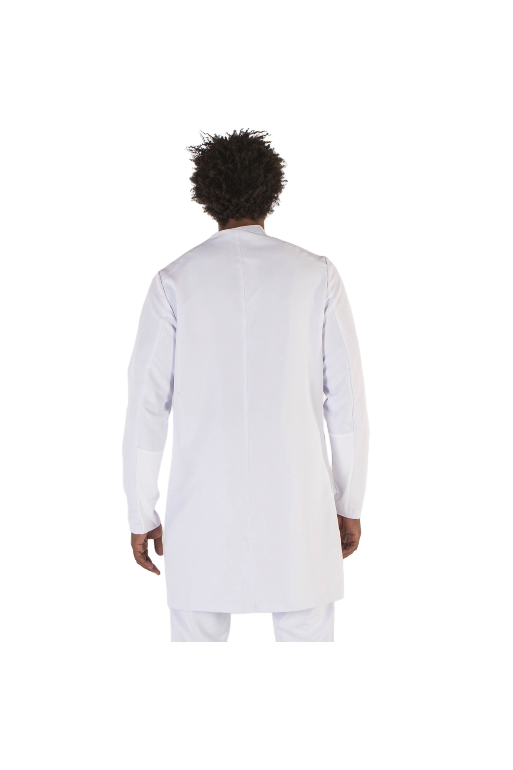 Bata blanca microfibra hombre