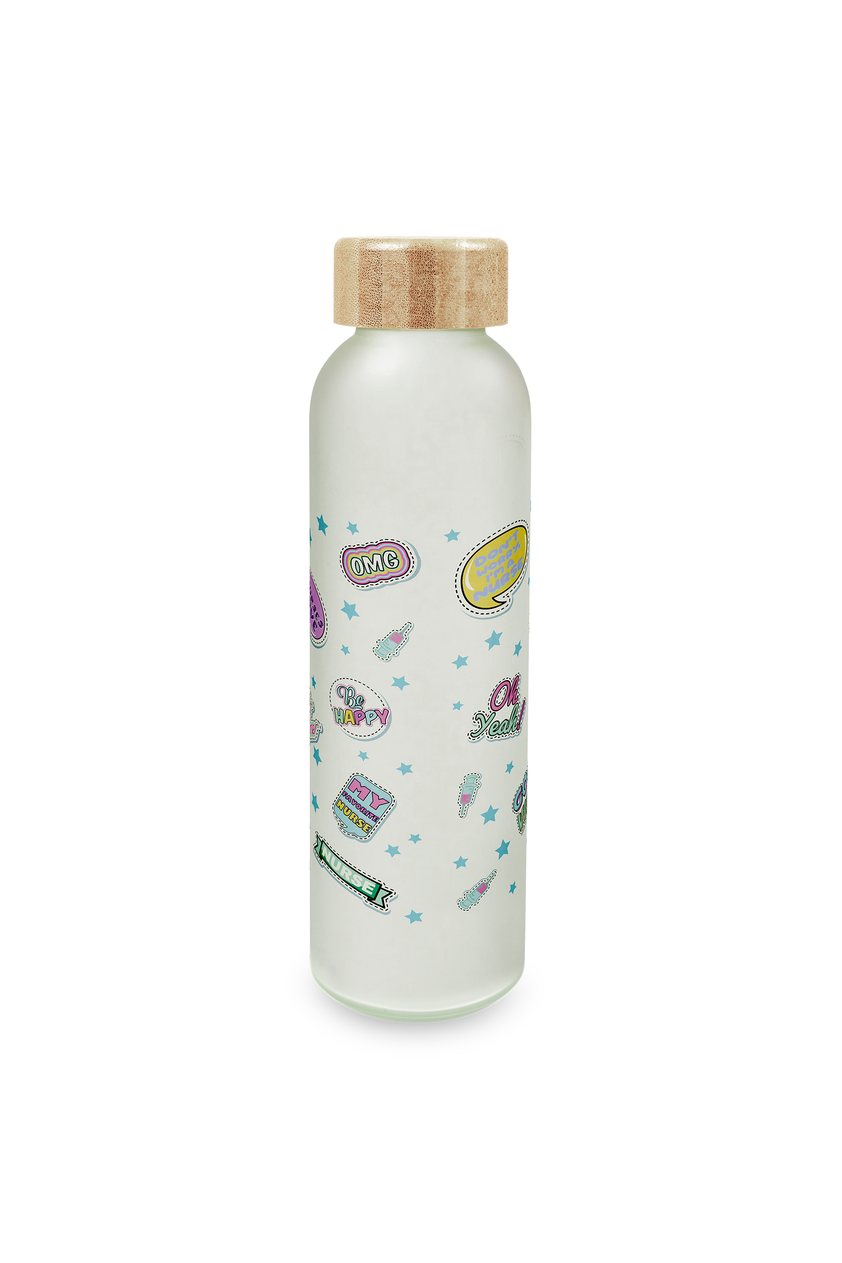 Bidón de Cristal con Tapa de Bambú – Stickers Collection-zoom-5