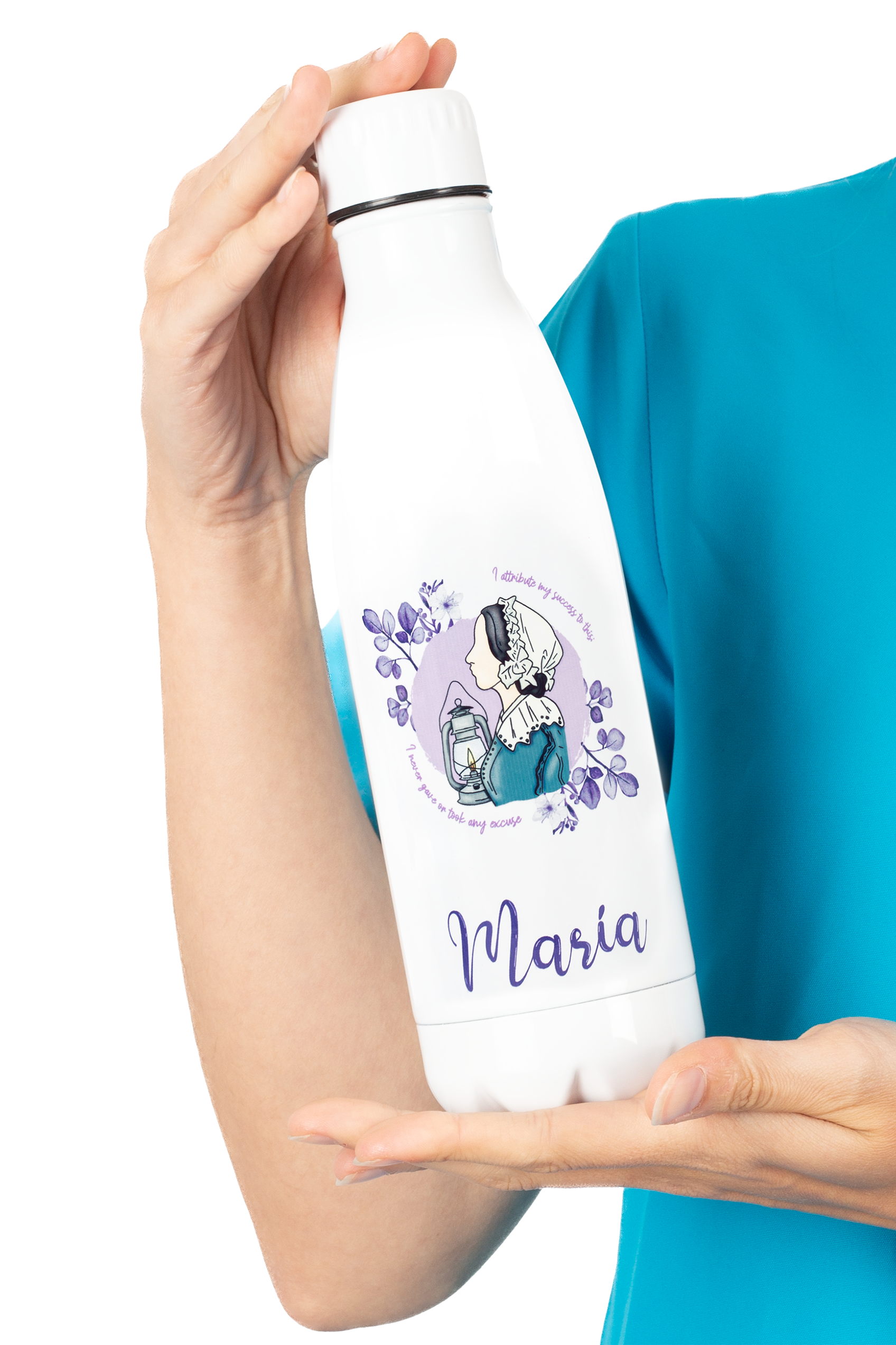 Botella personalizable estampada - Nightingale @elartedecuidar_-2