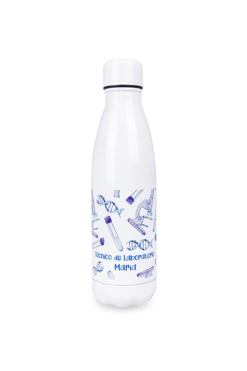 Botella personalizable estampada - Técnico de laboratorio @elartedecuidar-zoom-