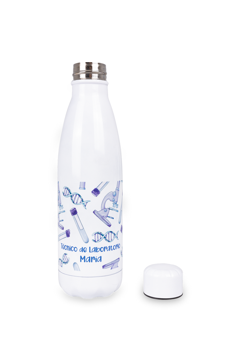 Botella personalizable estampada - Técnico de laboratorio @elartedecuidar-zoom-