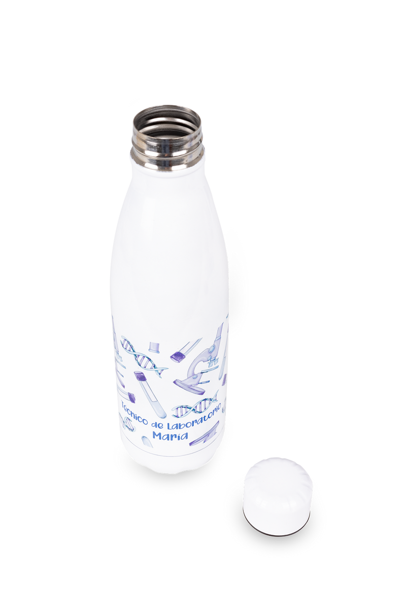 Botella personalizable estampada - Técnico de laboratorio @elartedecuidar-zoom-