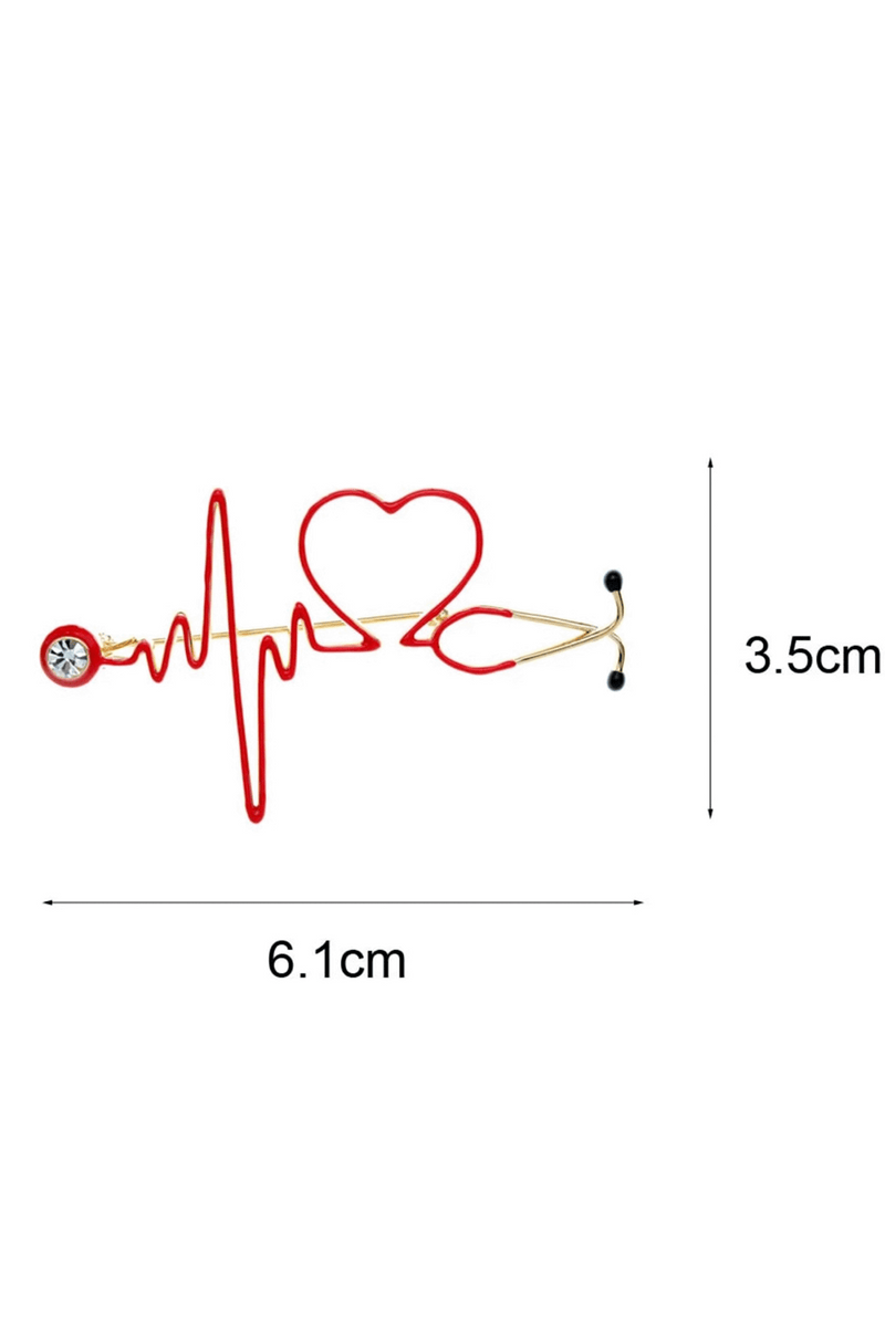 Broche electrocardiograma rojo-zoom-
