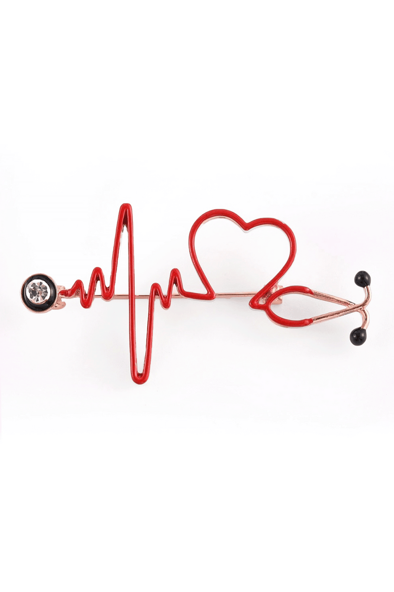 Broche electrocardiograma rojo-zoom-