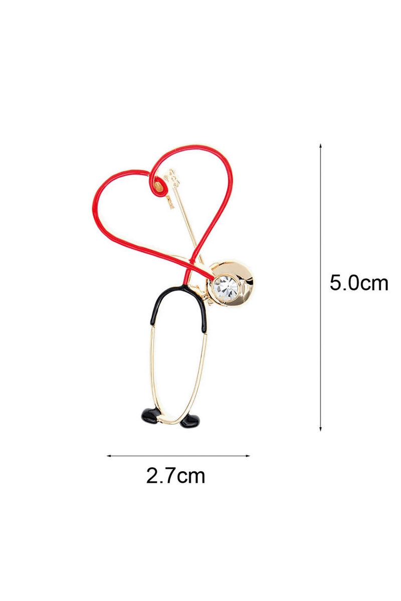 Broche electrocardiograma rojo-zoom-