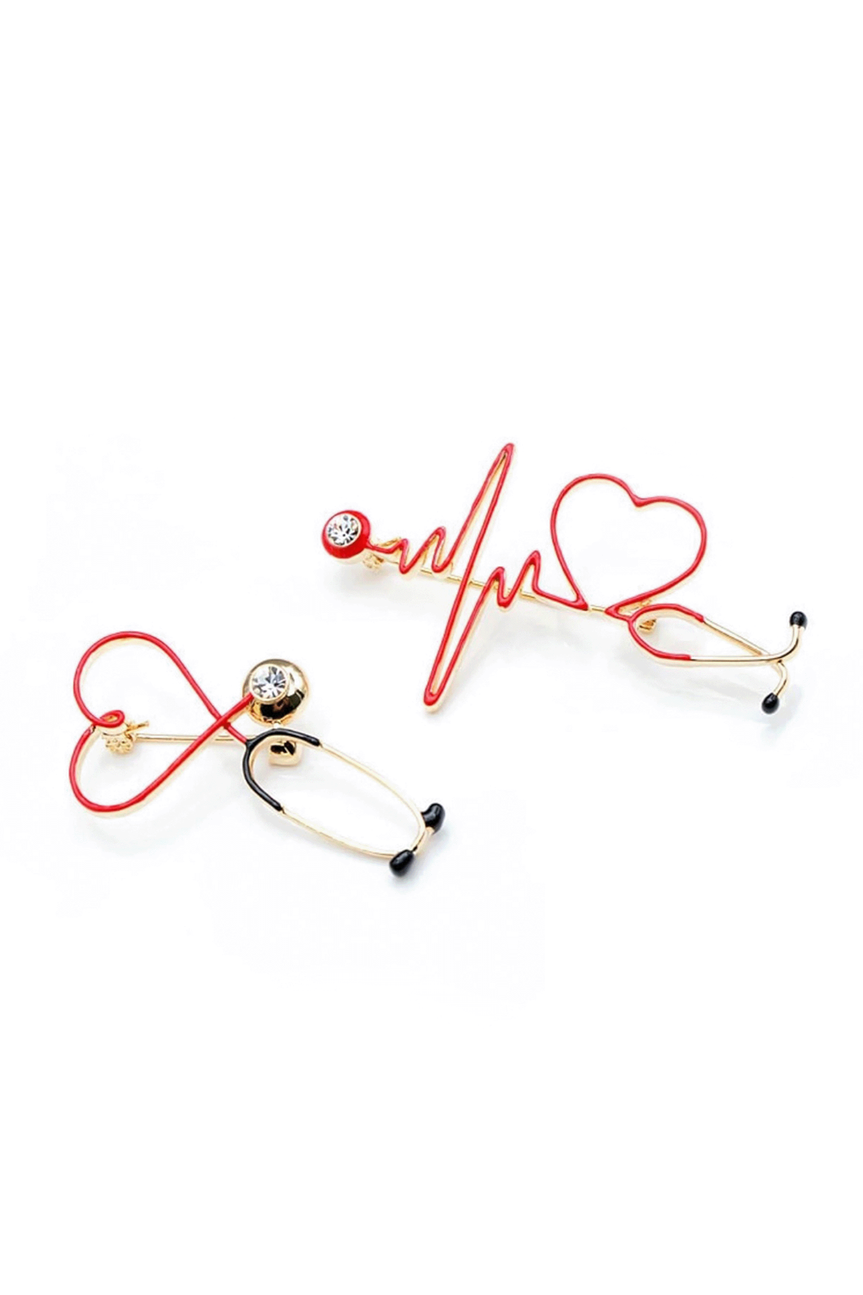 Broche electrocardiograma rojo-5