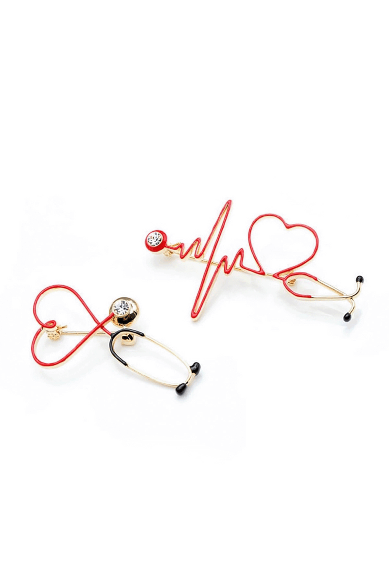Broche electrocardiograma rojo-zoom-