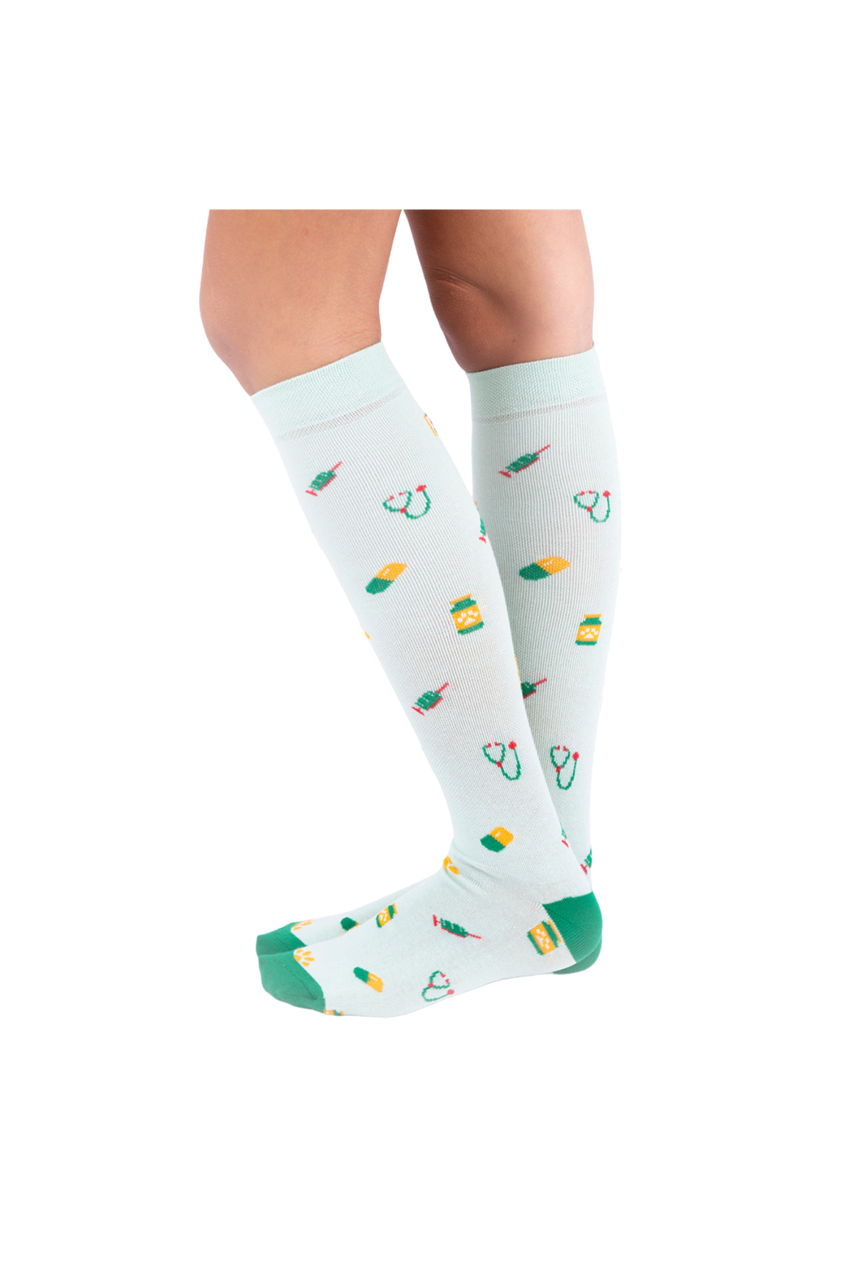 Calcetines Compresivos Estampado de Huellas