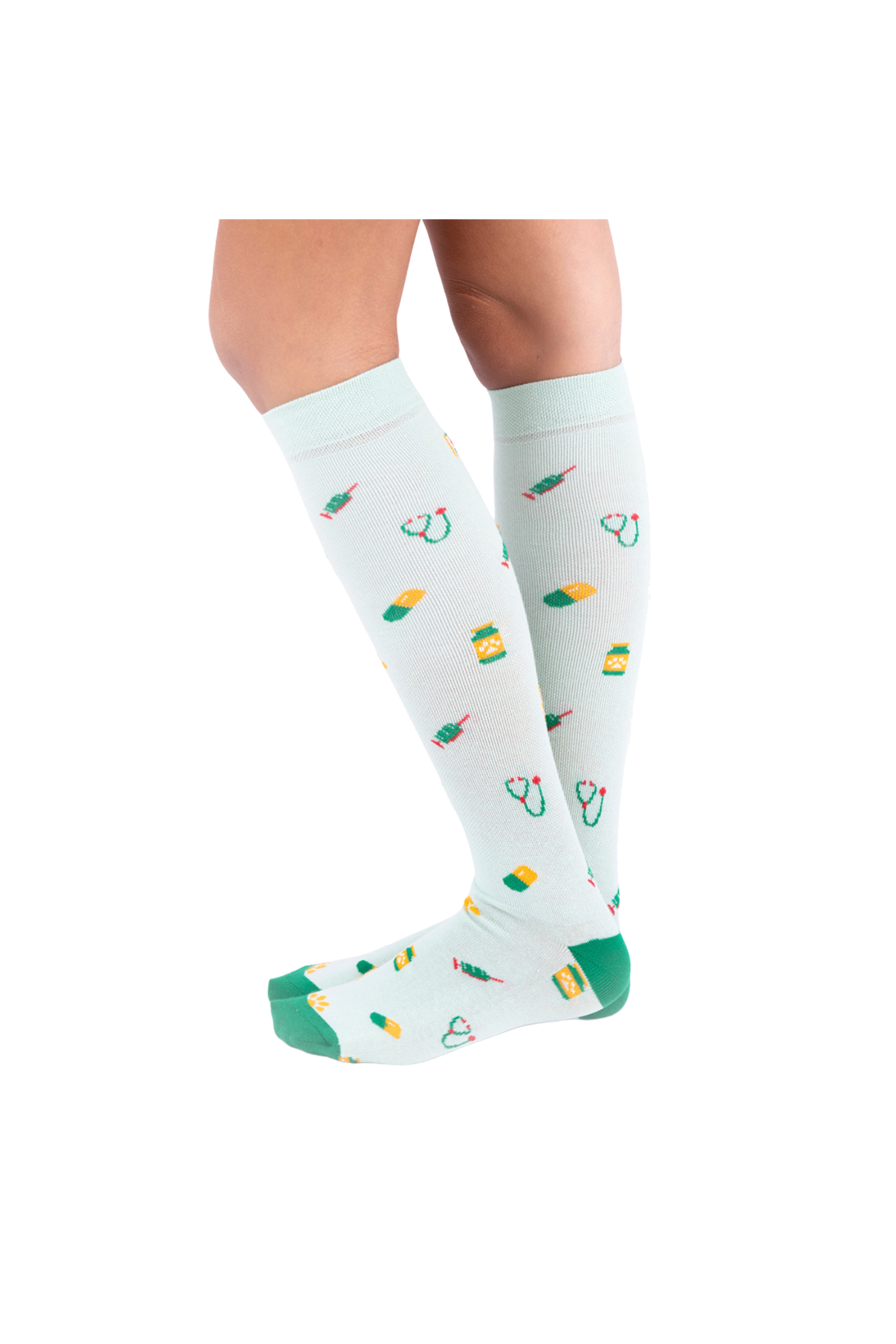 Calcetines Compresivos Estampado de Huellas