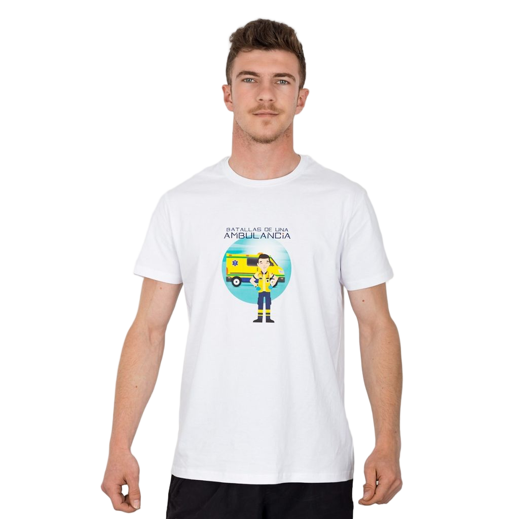 Camiseta Blanca Hombre – Batallas de una Ambulancia-1