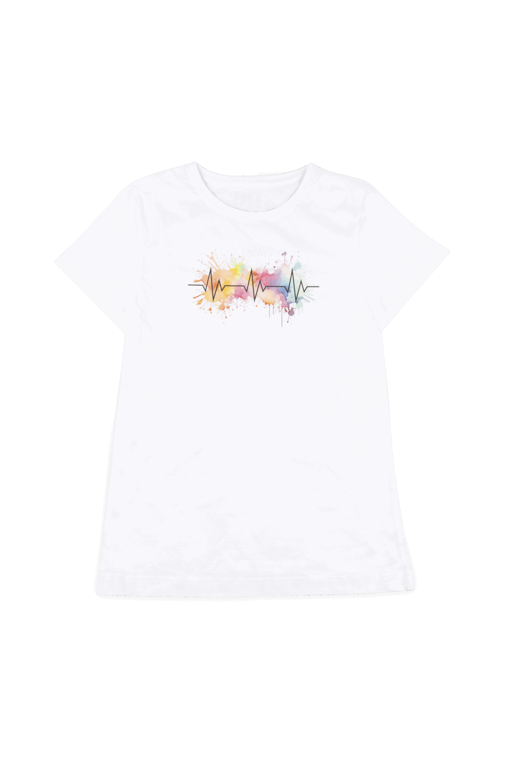 Camiseta blanca estampada mujer - EKG Splash-2