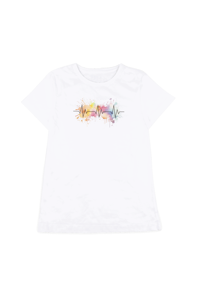 Camiseta blanca estampada mujer - EKG Splash-zoom-
