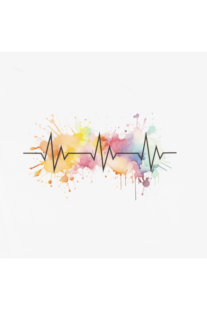 Camiseta blanca estampada mujer - EKG Splash-zoom-