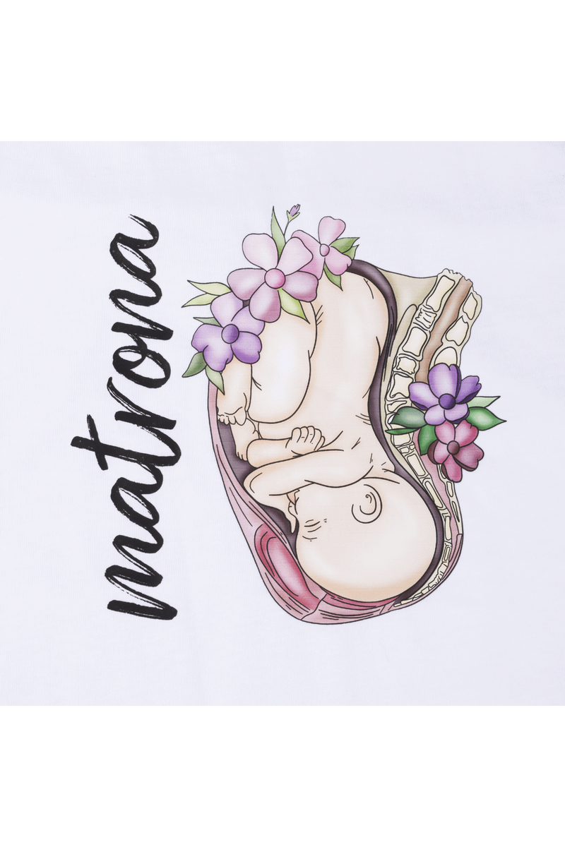 Camiseta blanca mujer - Matrona Vida @elartedecuidar-zoom-