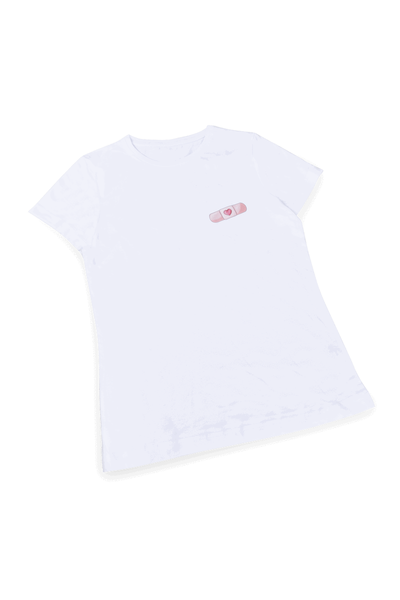 Camiseta blanca mujer - tirita @elartedecuidar_-zoom-