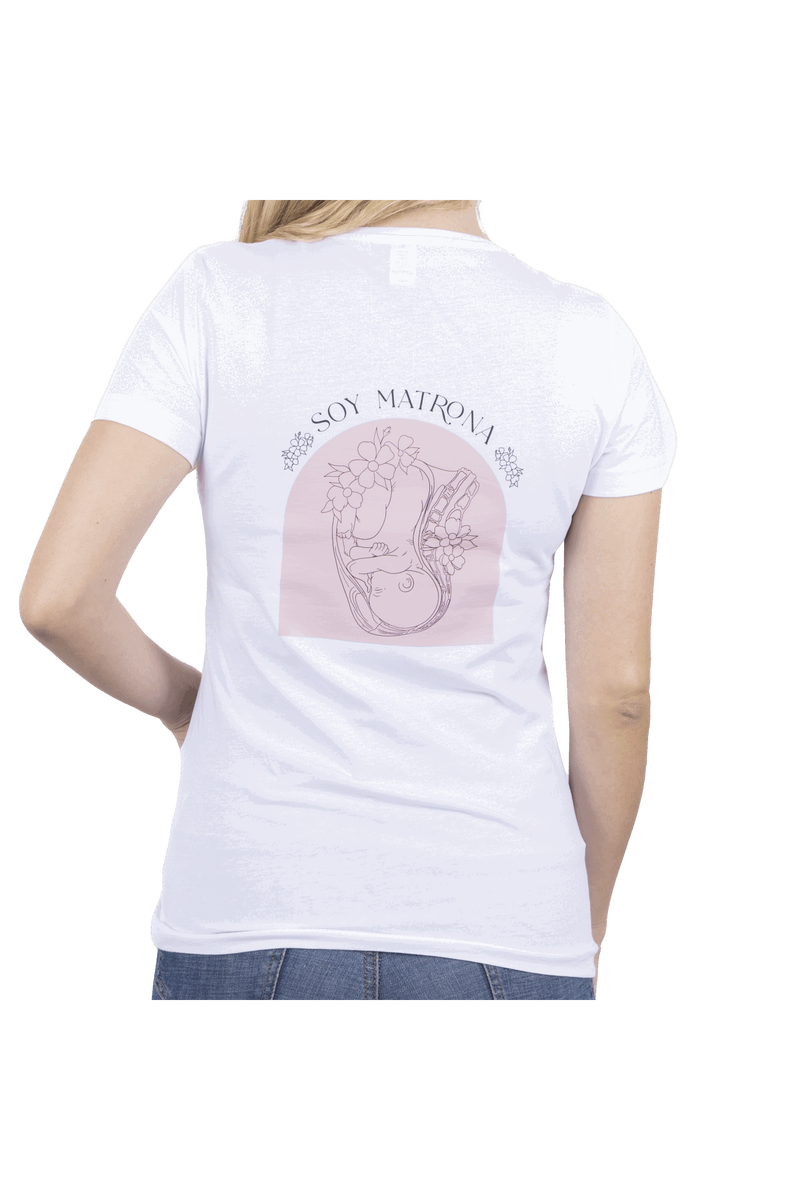 Camiseta blanca mujer - Soy Matrona @elartedecuidar-zoom-