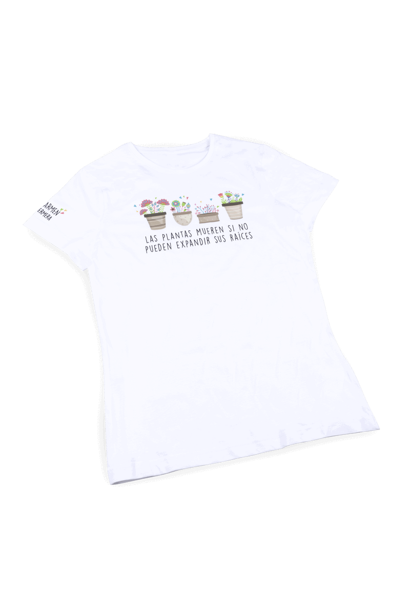 Women's white t-shirt - Plants-zoom-