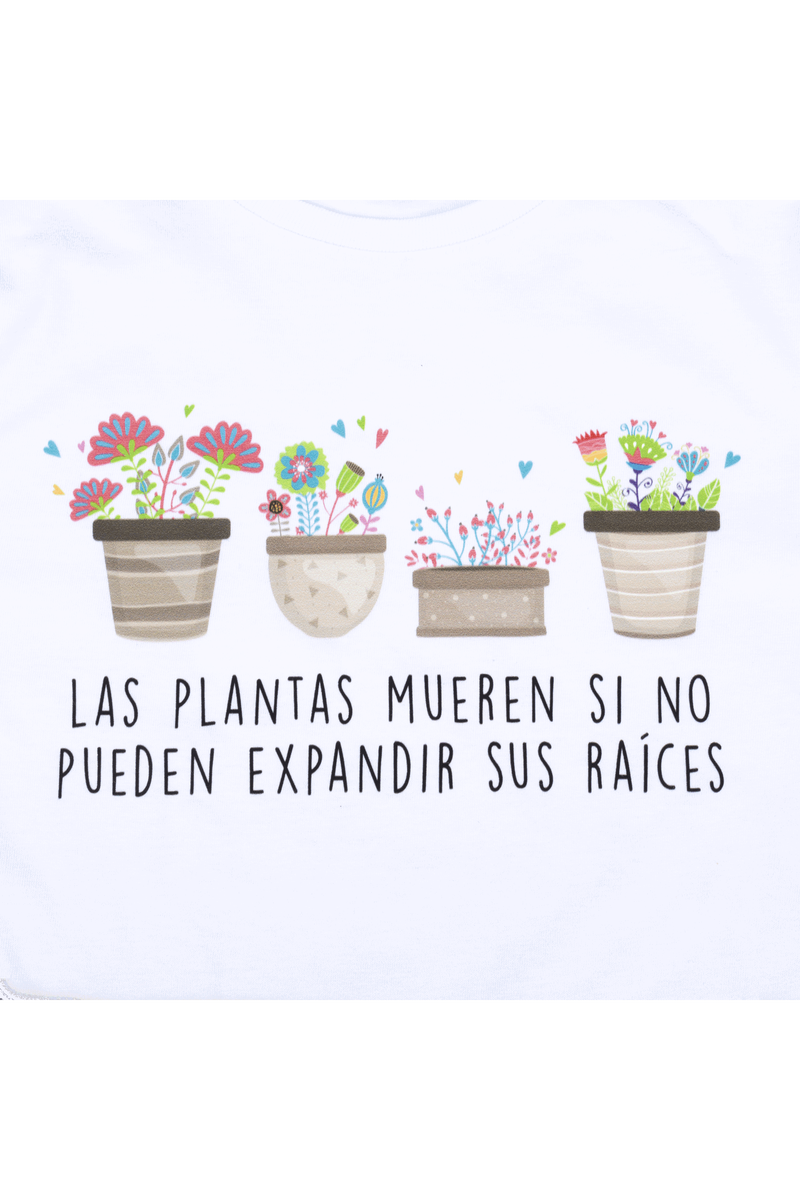 Women's white t-shirt - Plants-zoom-