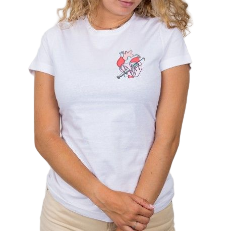 Camiseta blanca mujer - Rebelheart @anni.ghtingale