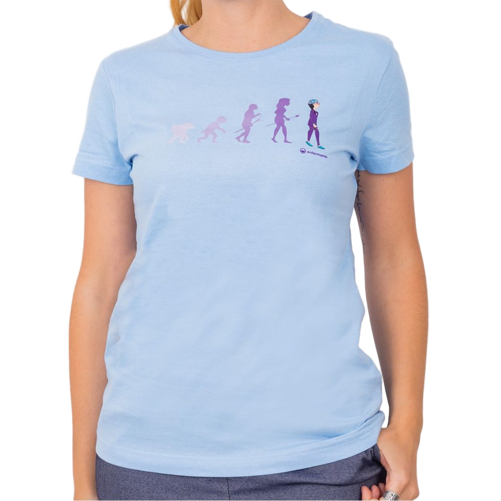 Camiseta celeste mujer - estampada