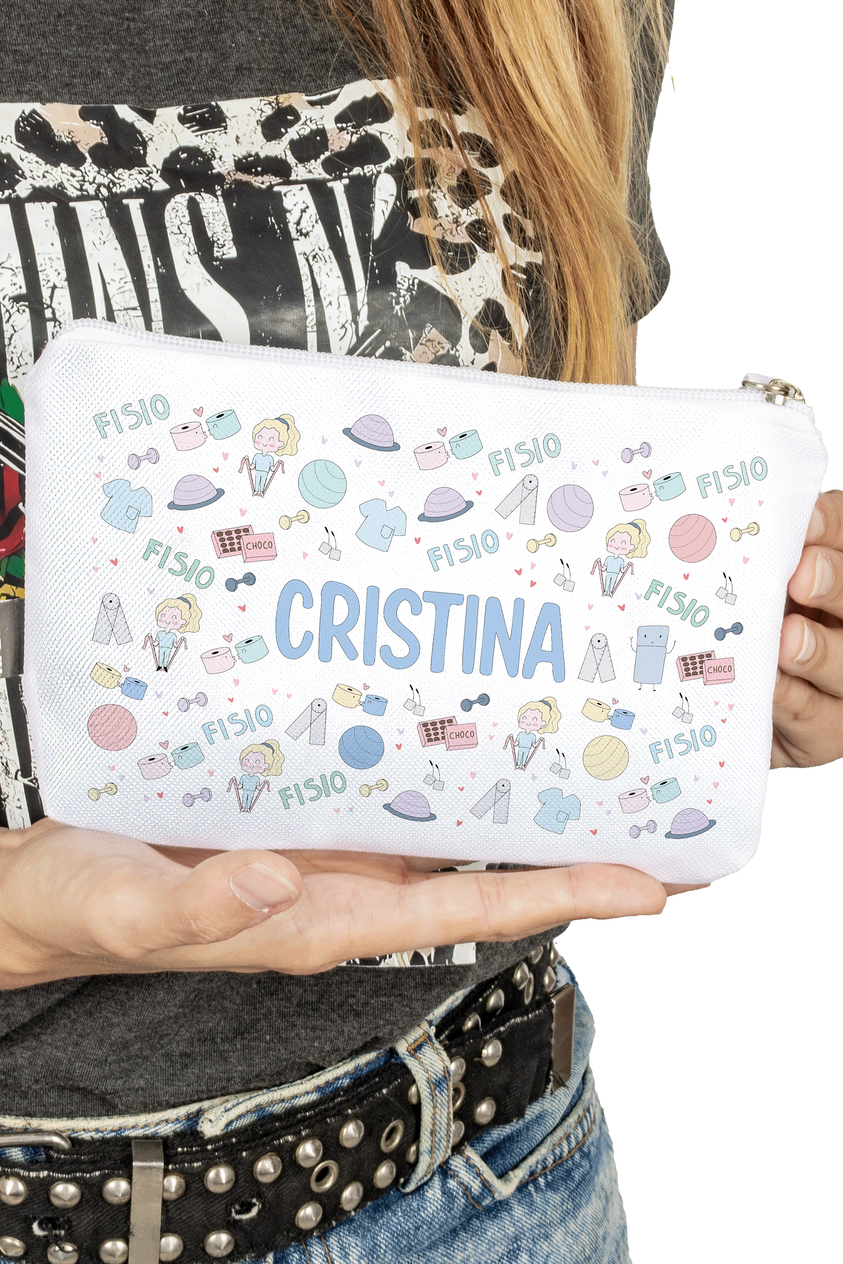 Estuche / Neceser estampado personalizable - Fisio Pastel