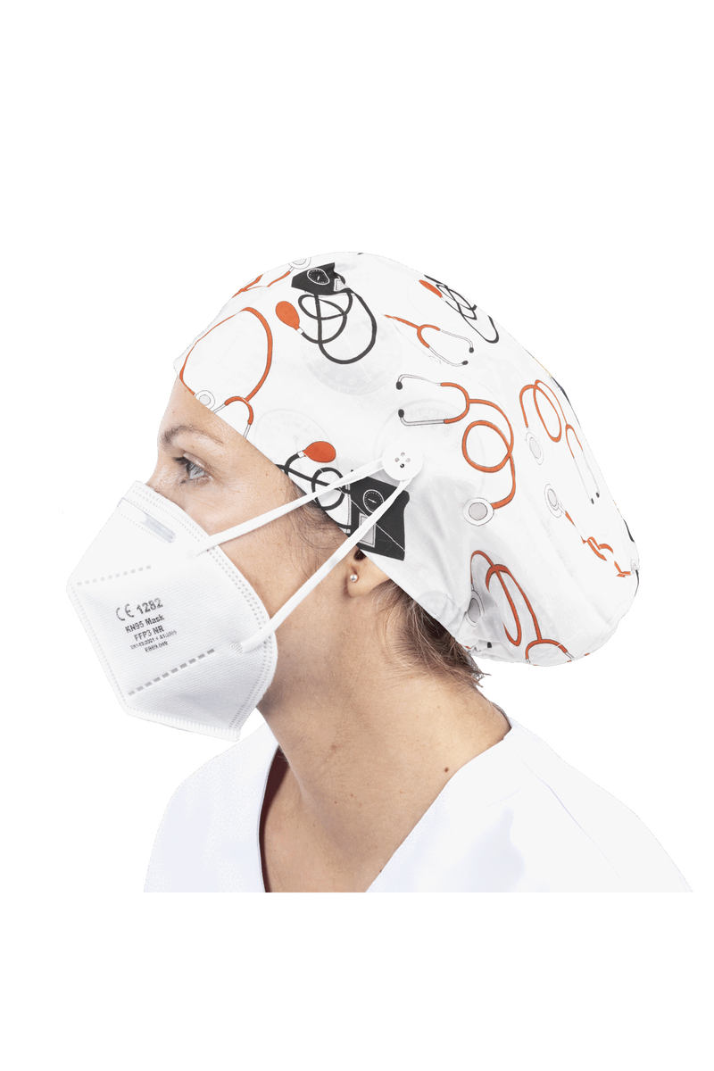 Gorro quirófano pelo largo con botones - Estampados-zoom-