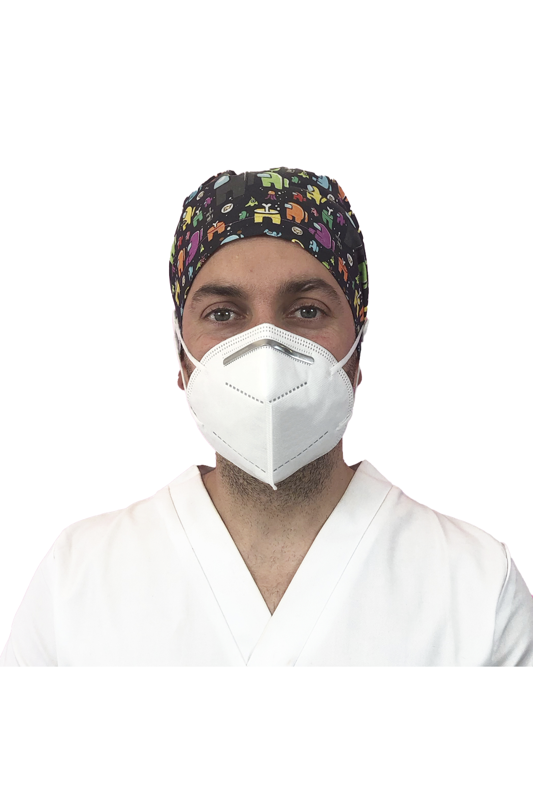 Gorro quirófano pelo corto con botones - Estampados-13