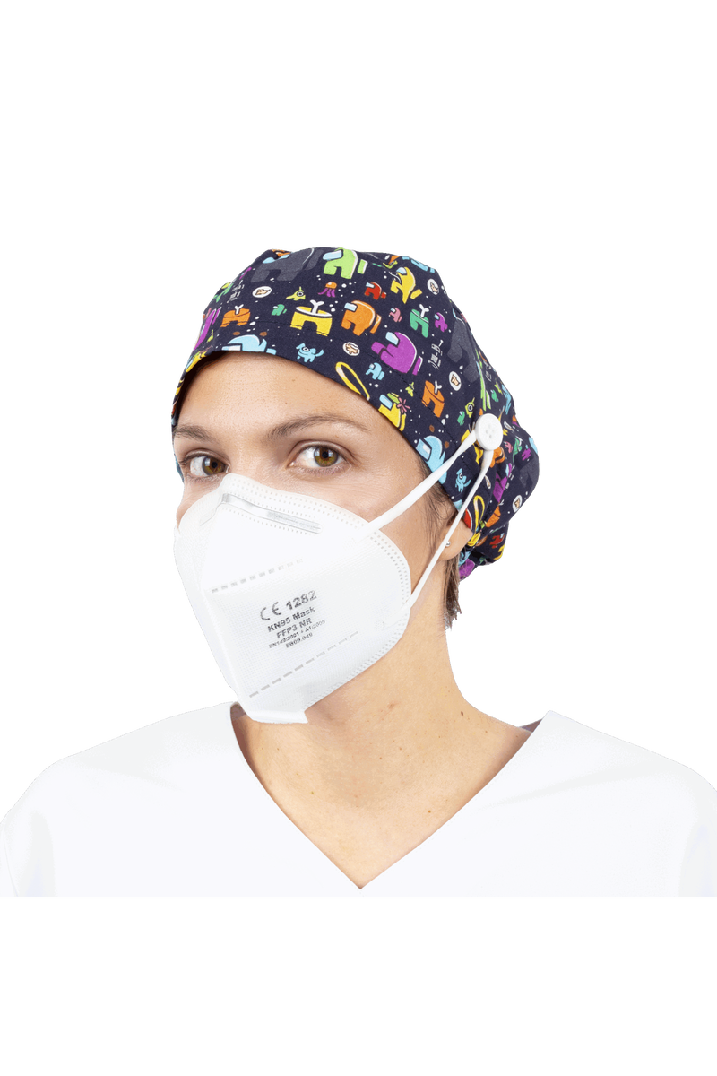 Gorro quirófano pelo largo con botones - Estampados-zoom-