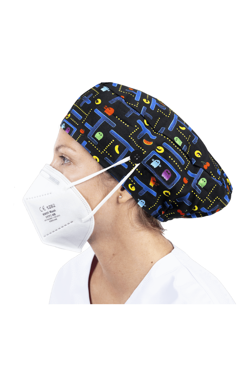 Gorro quirófano pelo largo con botones - Estampados-zoom-