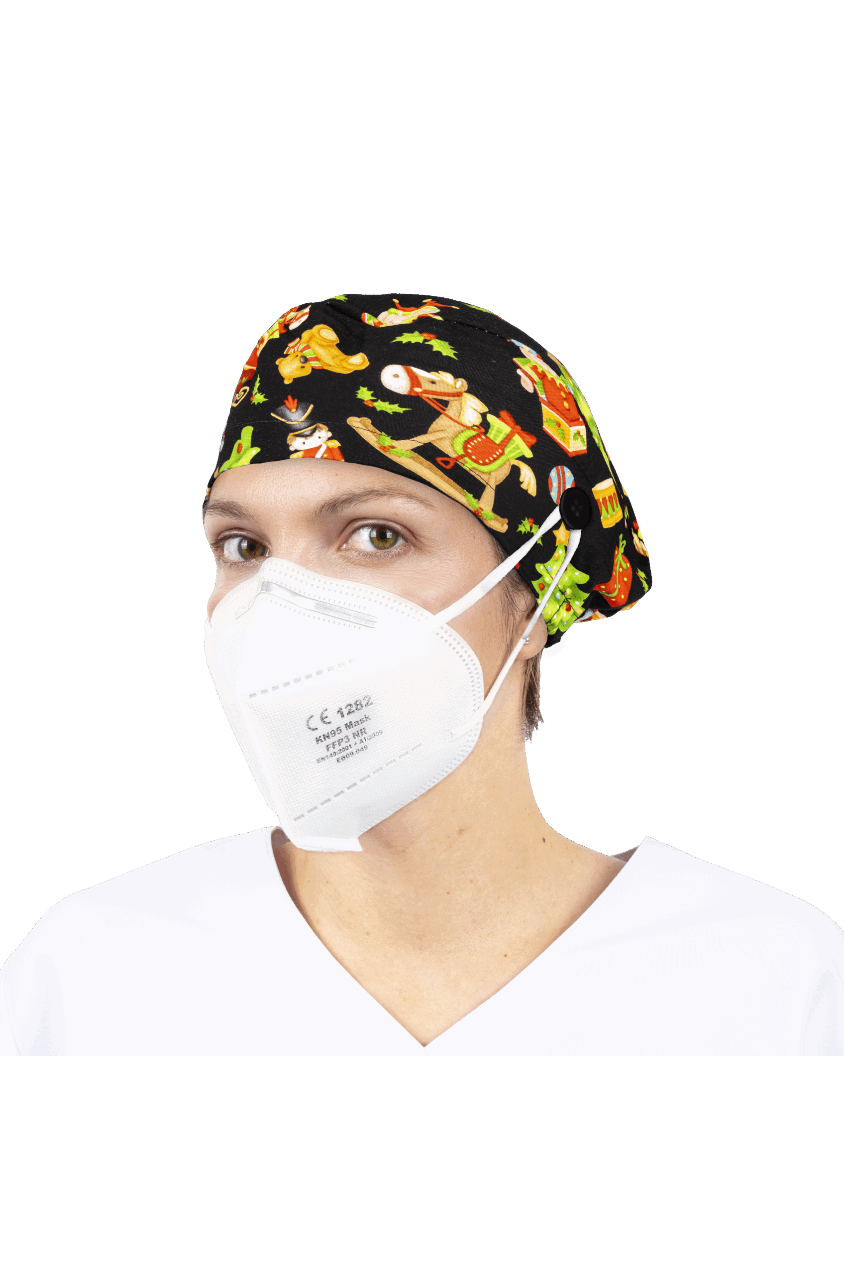 Gorro quirófano pelo largo con botones - Estampados-zoom-49