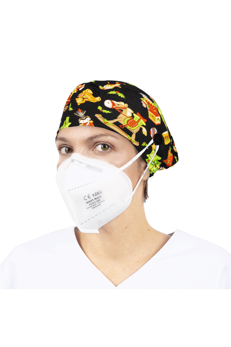 Gorro quirófano pelo largo con botones - Estampados-zoom-