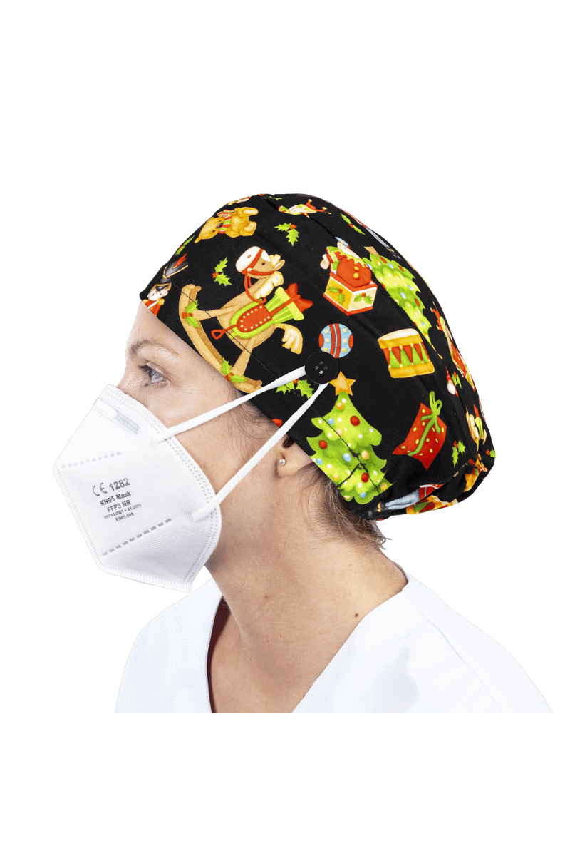 Gorro quirófano pelo largo con botones - Estampados-zoom-