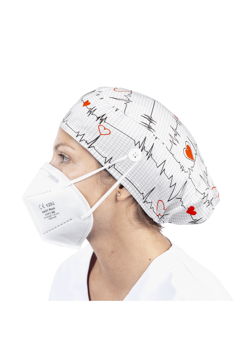 Gorro quirófano pelo largo con botones - Estampados-zoom-