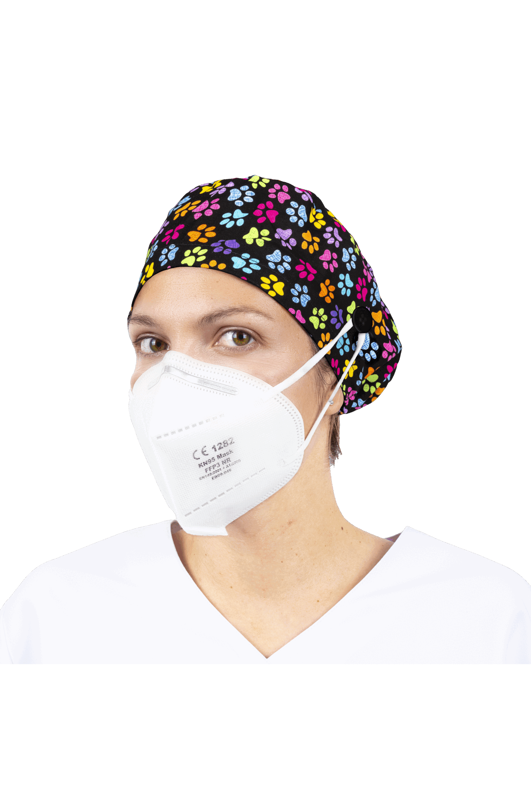 Gorro quirófano pelo largo con botones - Estampados-16
