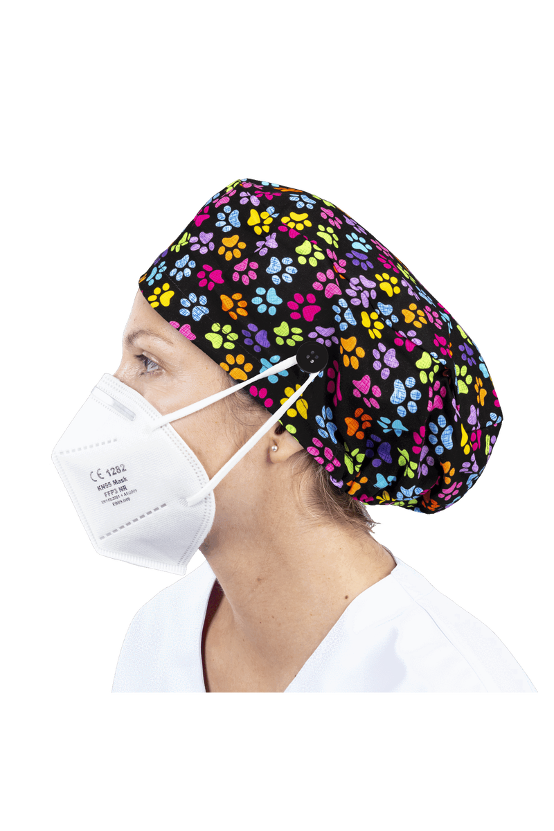 Gorro quirófano pelo largo con botones - Estampados-zoom-