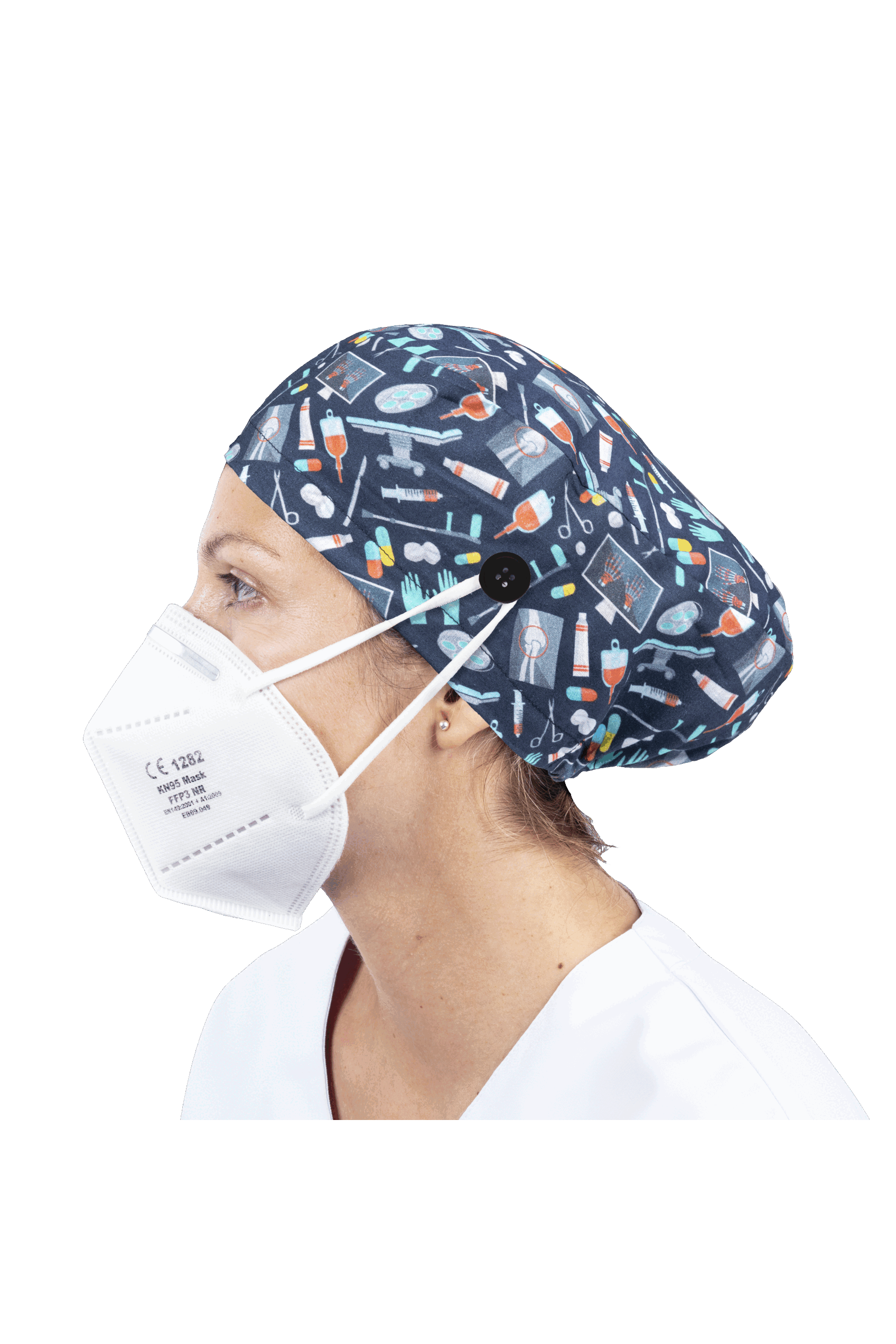 Gorro quirófano pelo largo con botones - Estampados-zoom-40