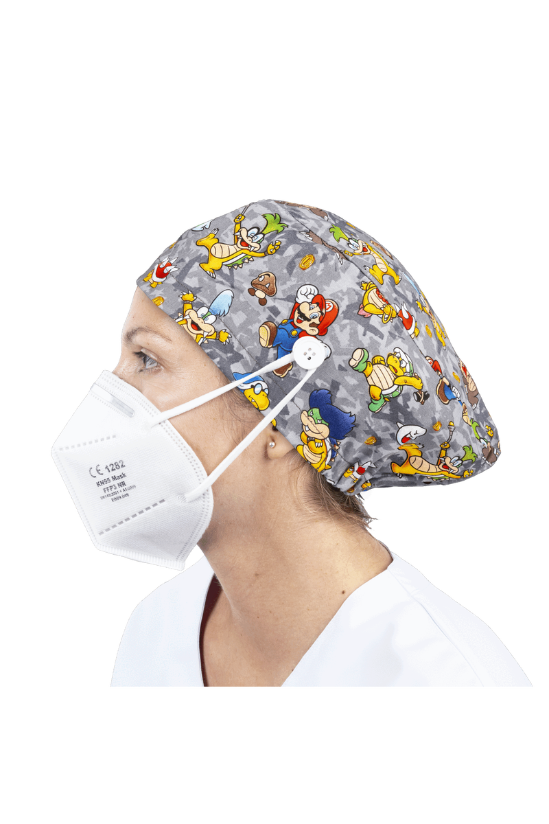 Gorro quirófano pelo largo con botones - Estampados-zoom-