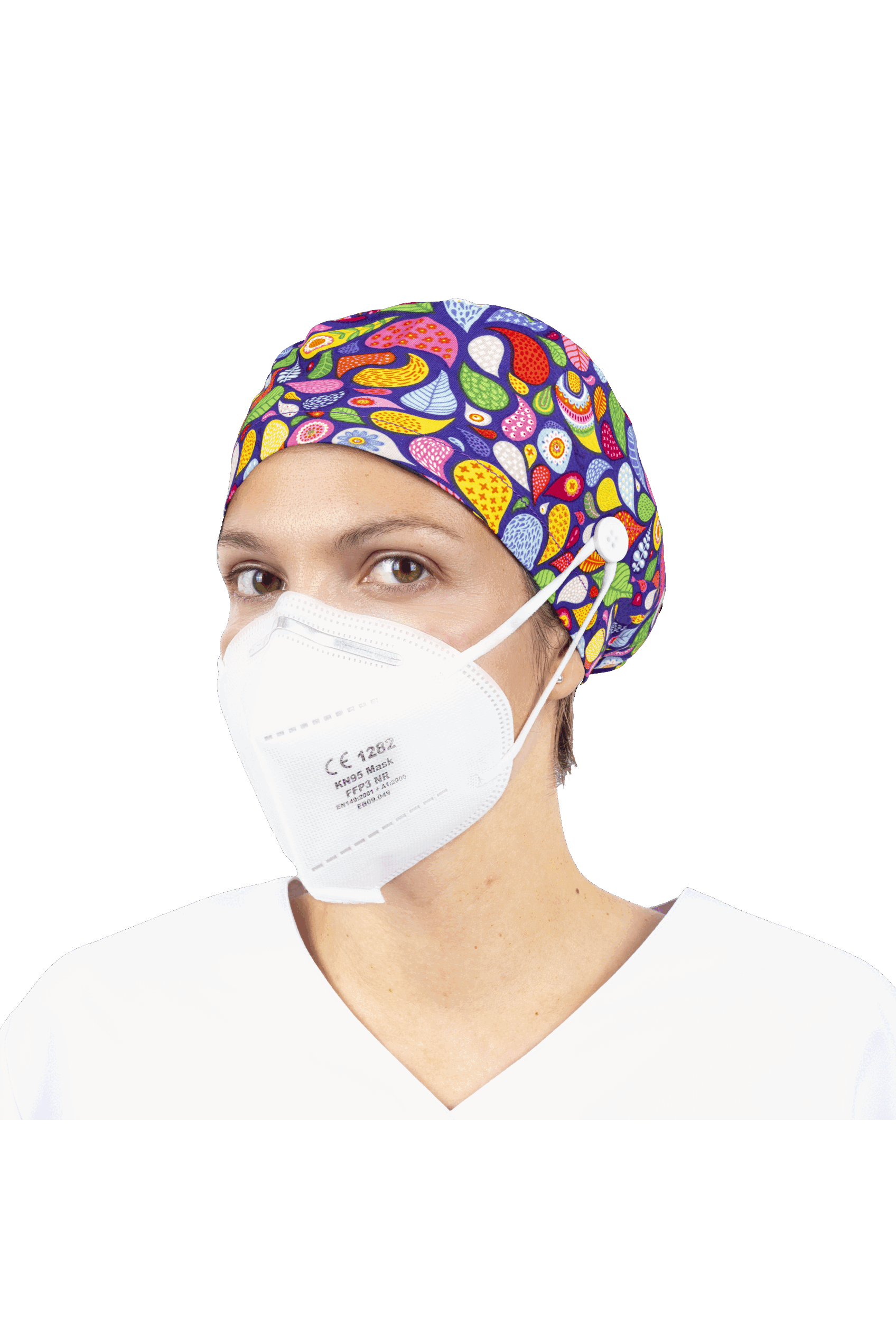 Gorro quirófano pelo largo con botones - Estampados-22