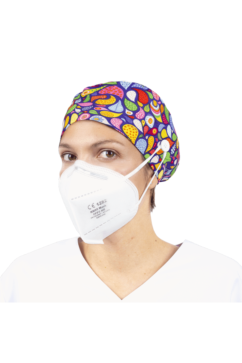 Gorro quirófano pelo largo con botones - Estampados-zoom-