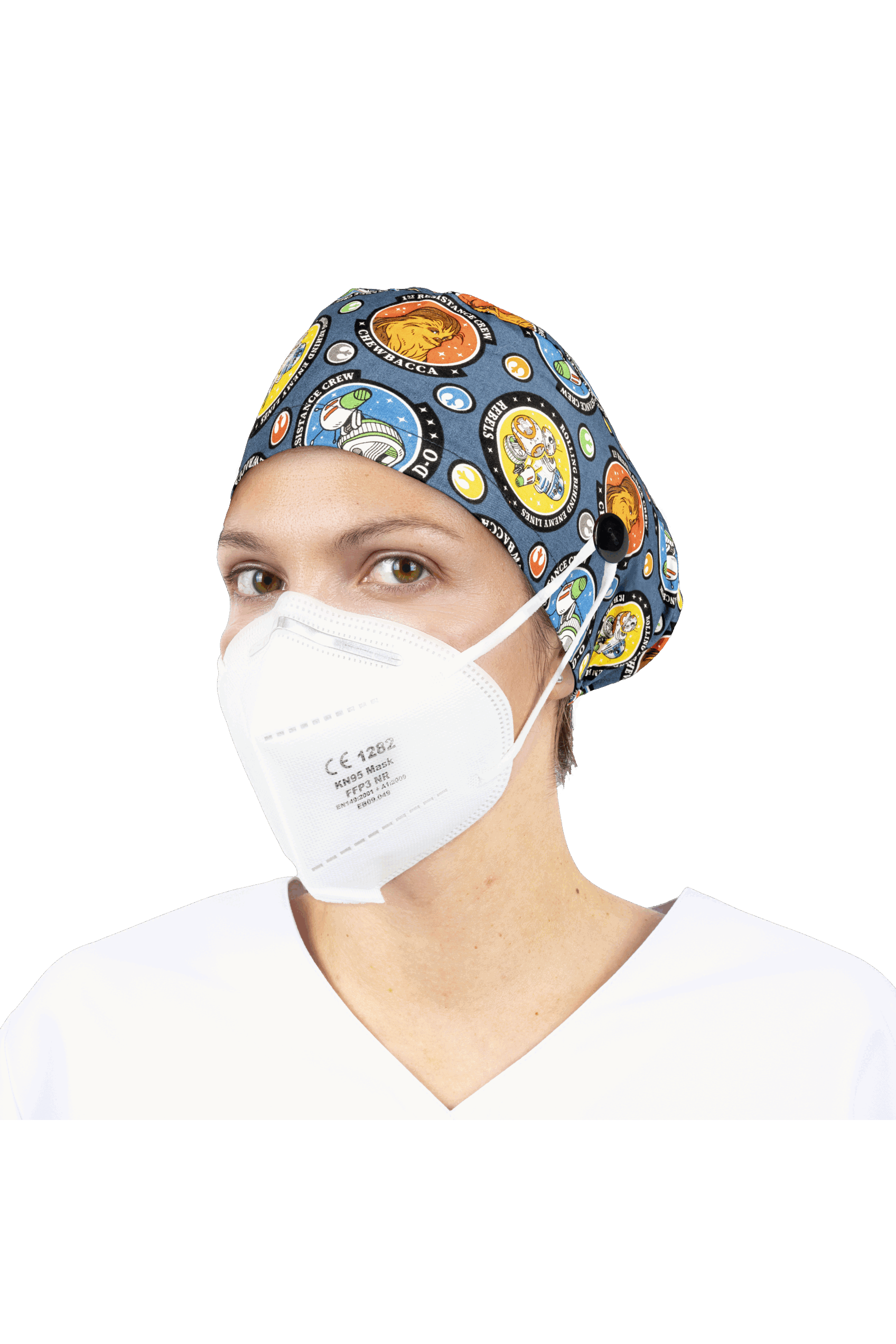 Gorro quirófano pelo largo con botones - Estampados-zoom-51