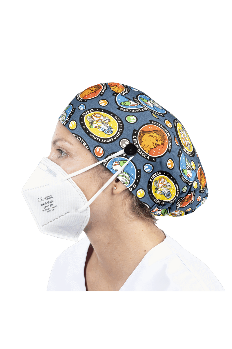 Gorro quirófano pelo largo con botones - Estampados-zoom-