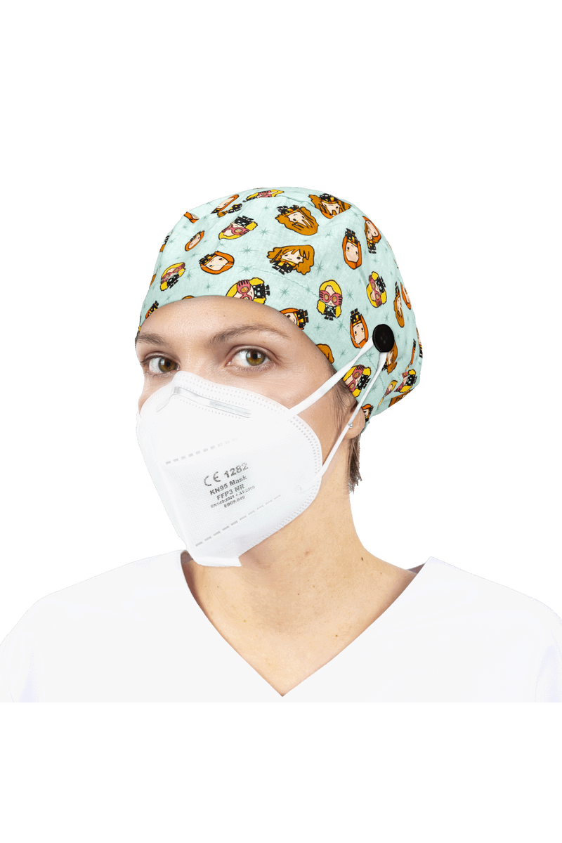 Gorro quirófano pelo largo con botones - Estampados-zoom-