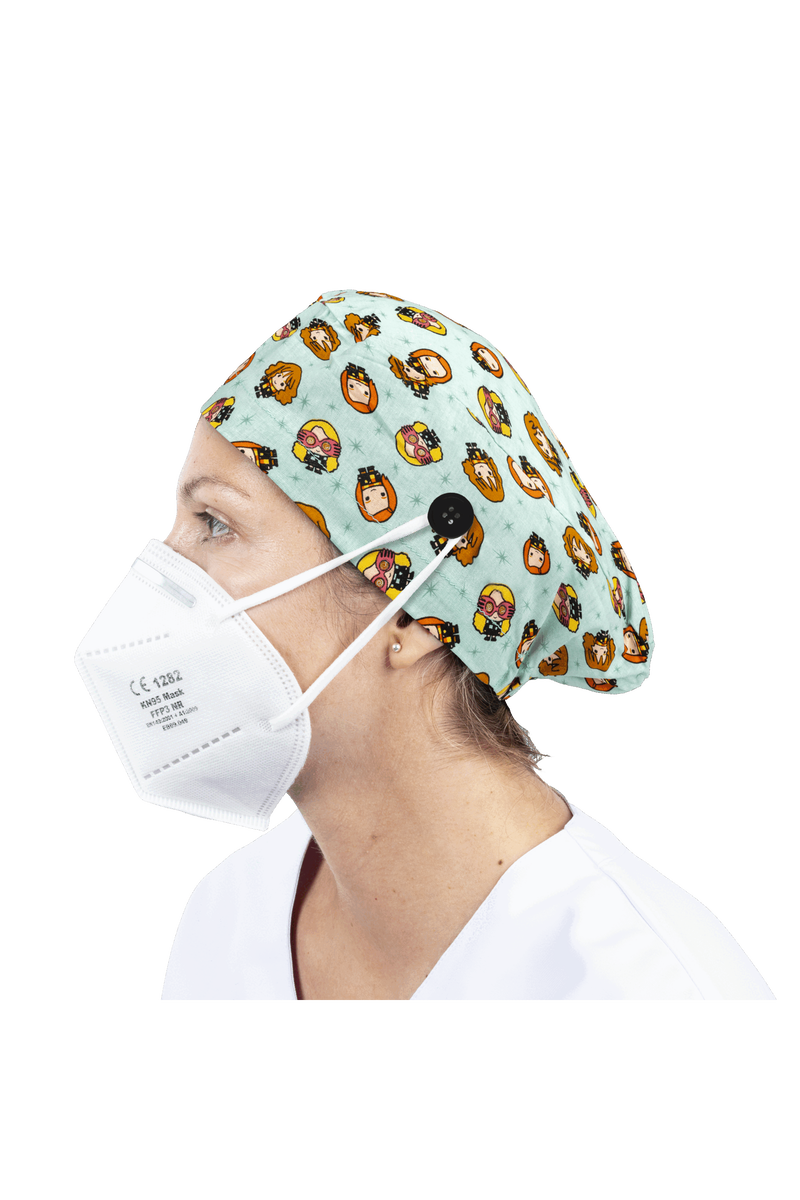 Gorro quirófano pelo largo con botones - Estampados-zoom-