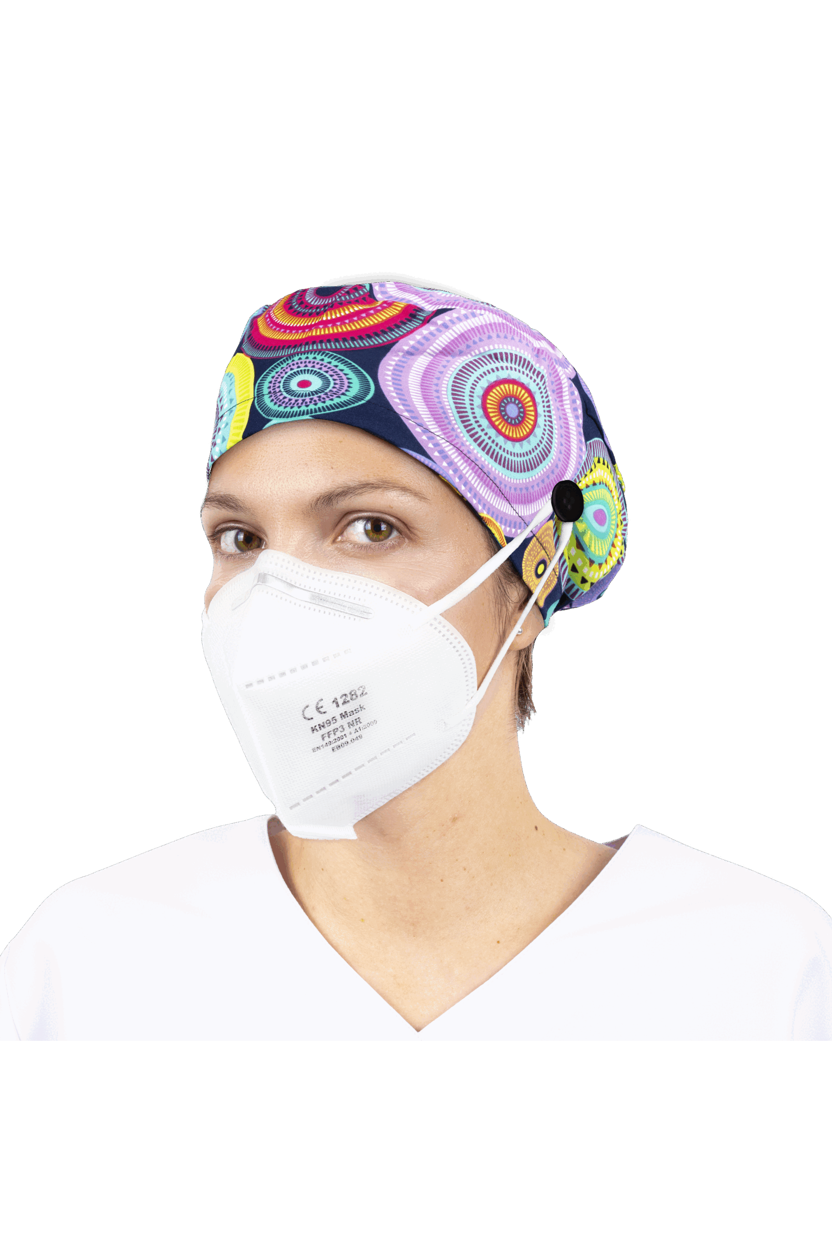 Gorro quirófano pelo largo con botones - Estampados-28