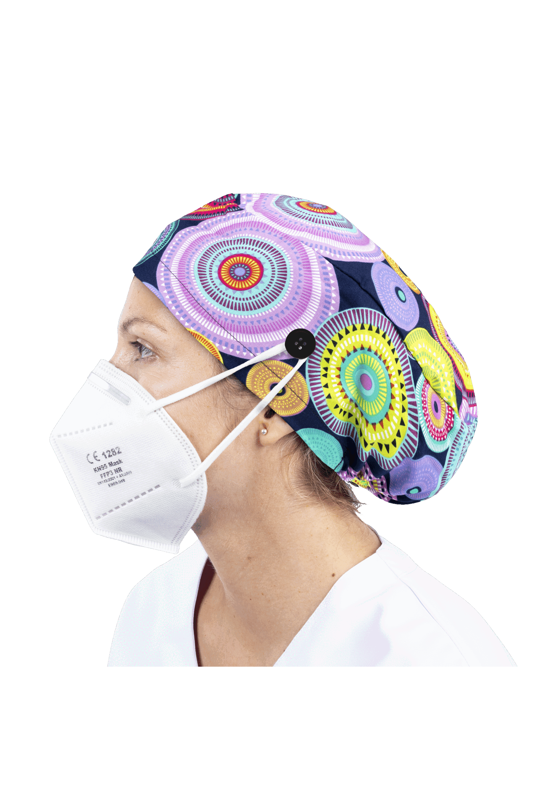 Gorro quirófano pelo largo con botones - Estampados-29