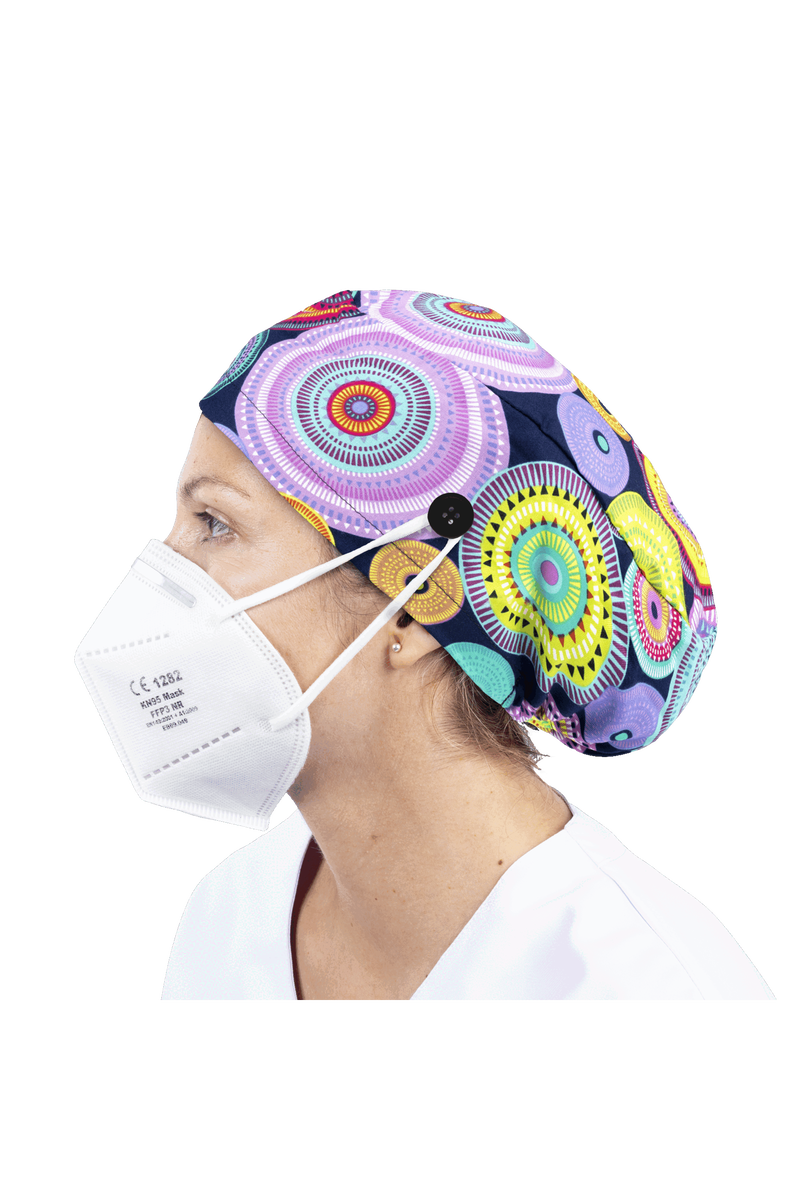 Gorro quirófano pelo largo con botones - Estampados-zoom-