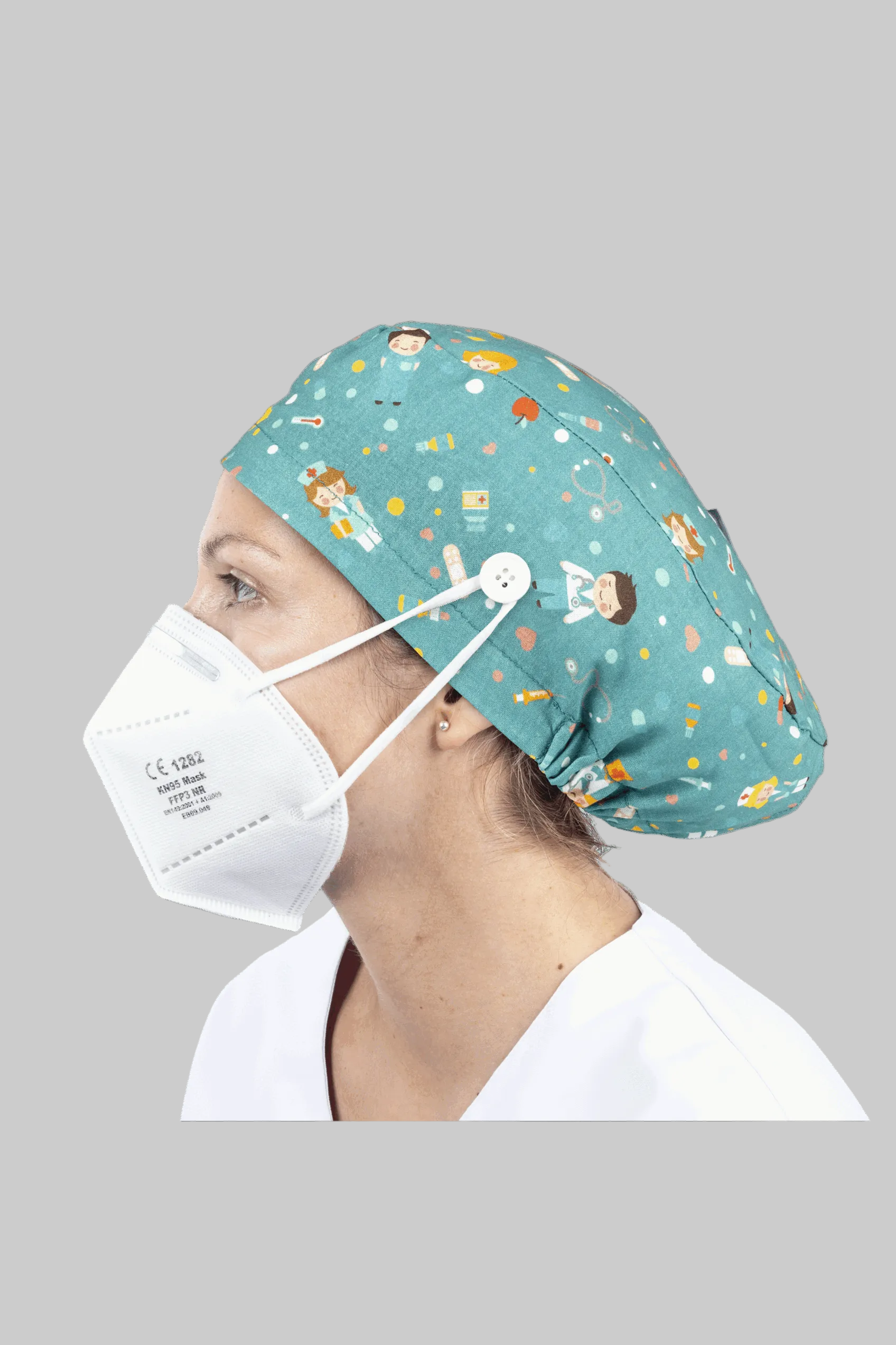 Gorro quirófano pelo largo con botones - Estampados